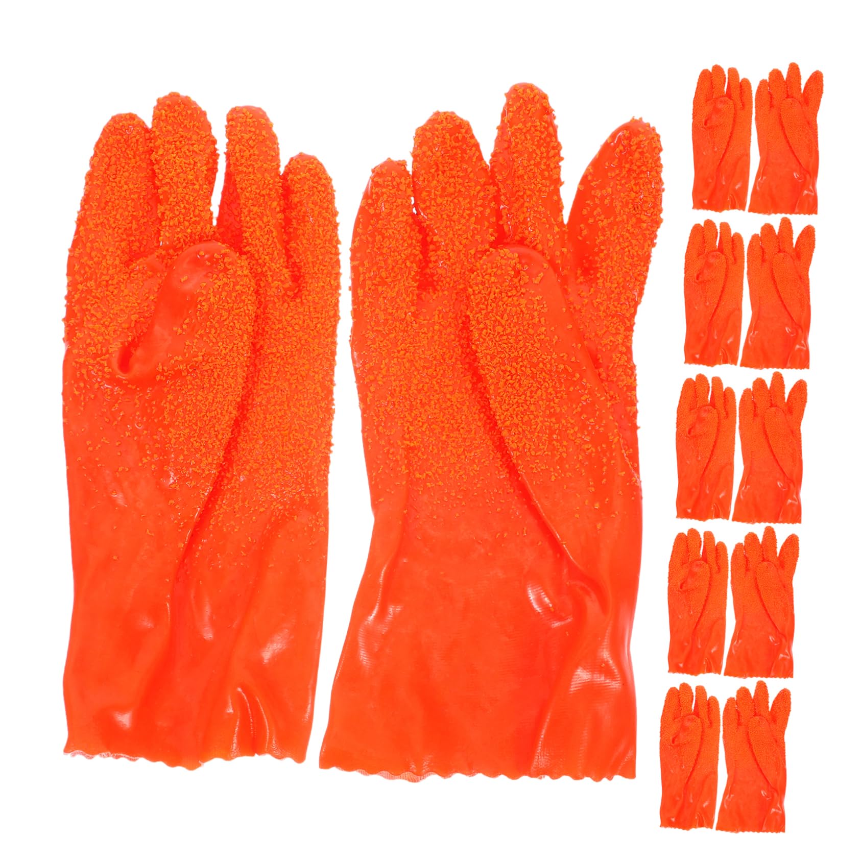 Gadpiparty 6 Pares de Guantes de Goma Resistentes Abrasión Agua para Limpieza de Desagües Domésticos y Comerciales, Seguridad Mejorada para Fontaneros