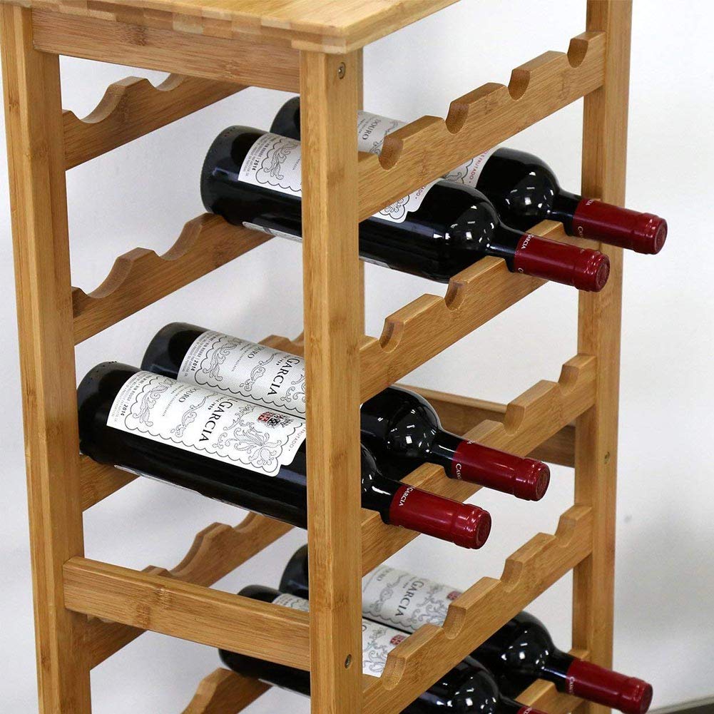 Cantinetta Portavino In Bambù - 28 Scomparti, Per Bar E Casa, 47x29x93.5 Cm - Foto 6