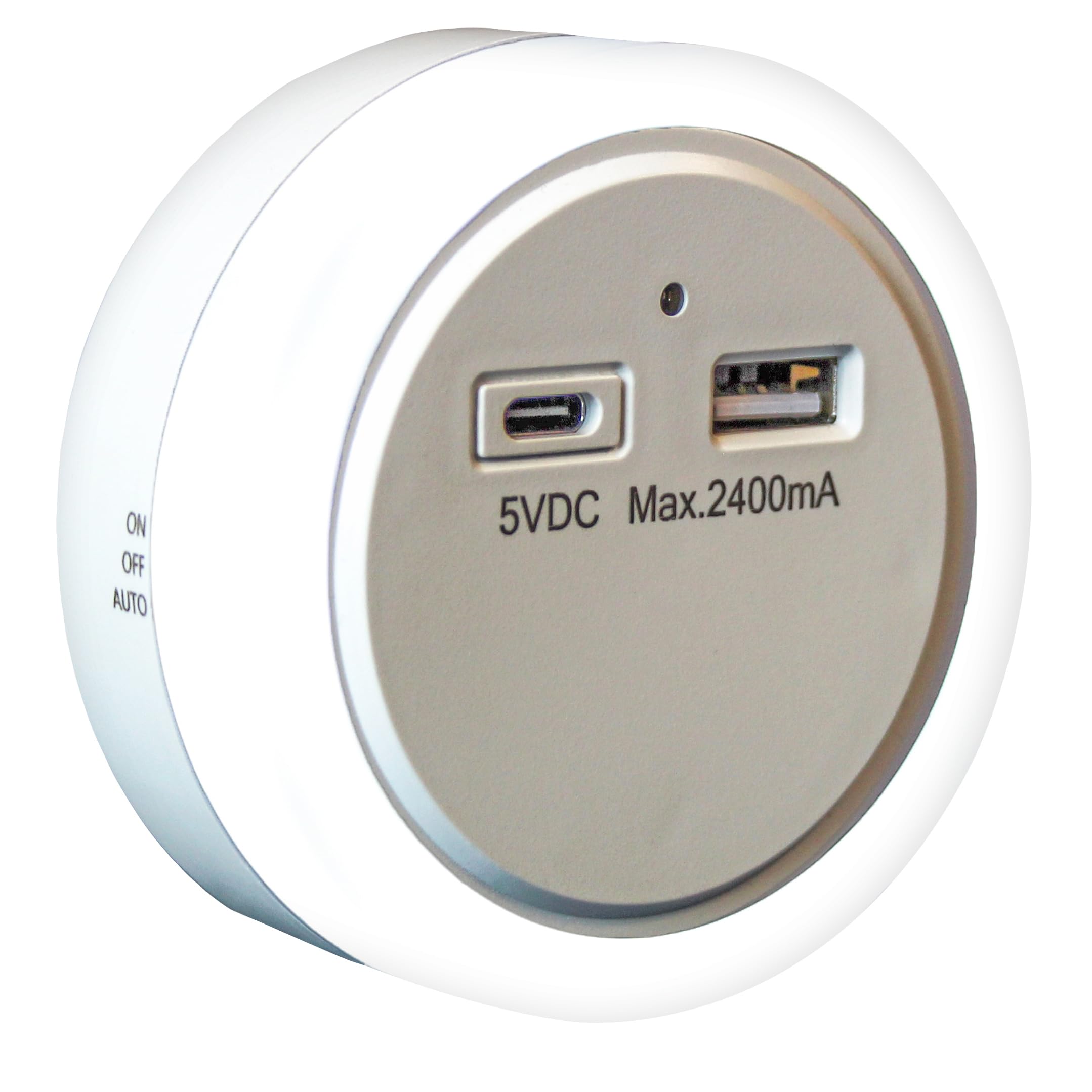 Uni-Com Plug-in Night Light with Built-in USB-A & USB-C Charger, Dusk to Dawn Sensor, Energy Saving Long Life LEDs