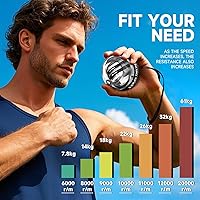 Vista 3 de XMALL Torque Ball Hand Exerciser, Grip Strength Trainer, Forearm Strengthener, Wrist Power Gyro Ball, Hand Strengthening Devices, Wrist Red