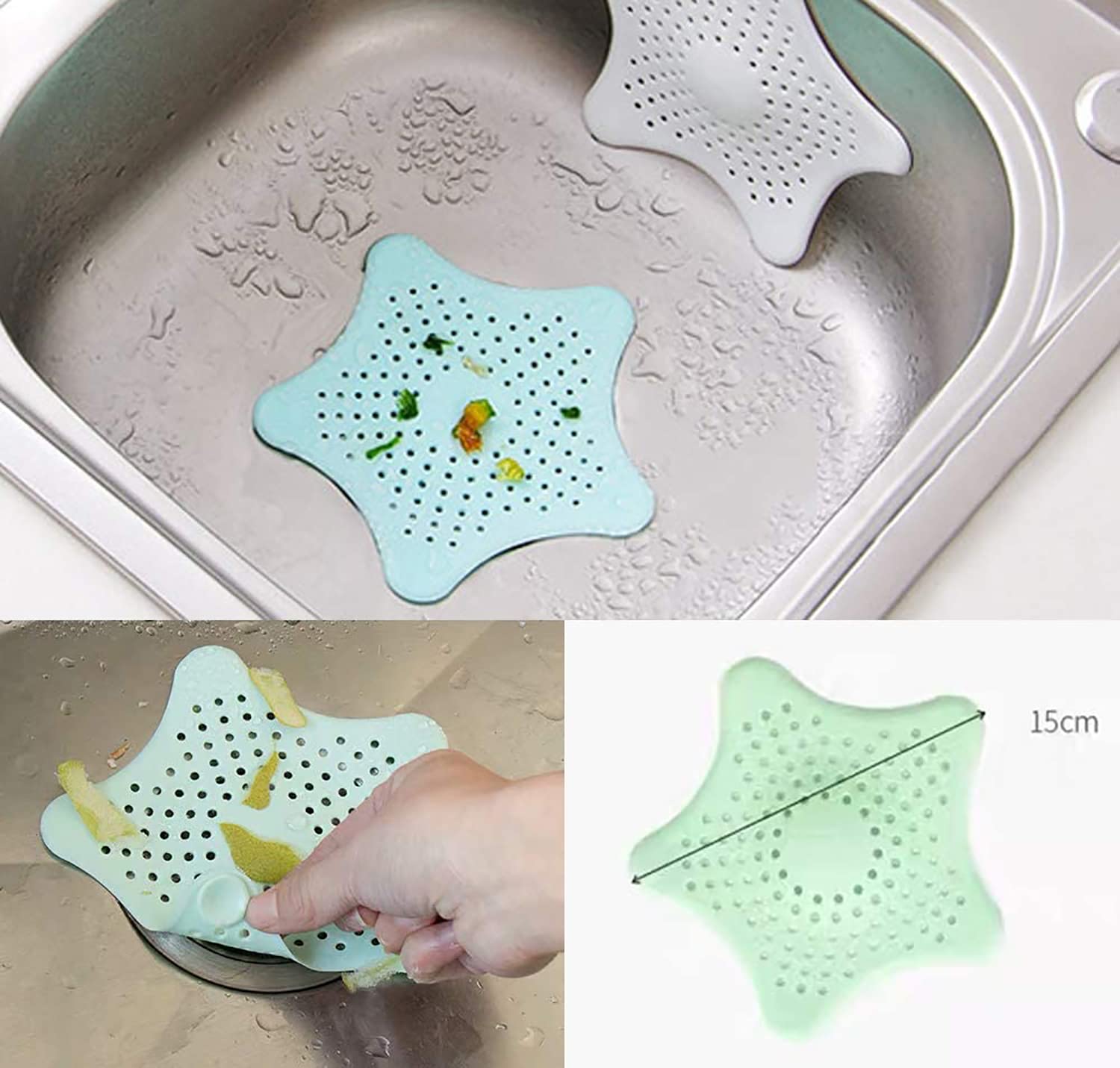 2 Stück Küchenspülen-Sieb Braun, Karotten-Design - 10,4 Cm Durchmesser, TPR-Material, Verstopfungsfrei