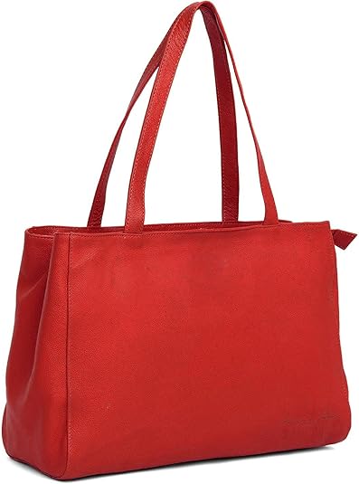 Hudson & James Bolso Bandolera De Piel Auténtica Para Mujer, Para Viajes, Para Uso Diario, Para El Trabajo, IPad, Bolso De Hombro, Gris, M
