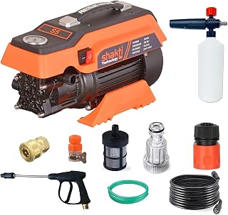 Shakti Technology S5 High Pressure Car Washer Machine 1900 Watts, Pressure 125 Bar, 8L/Min Flow Rate and 10 Meter Hose Pip... Price In India