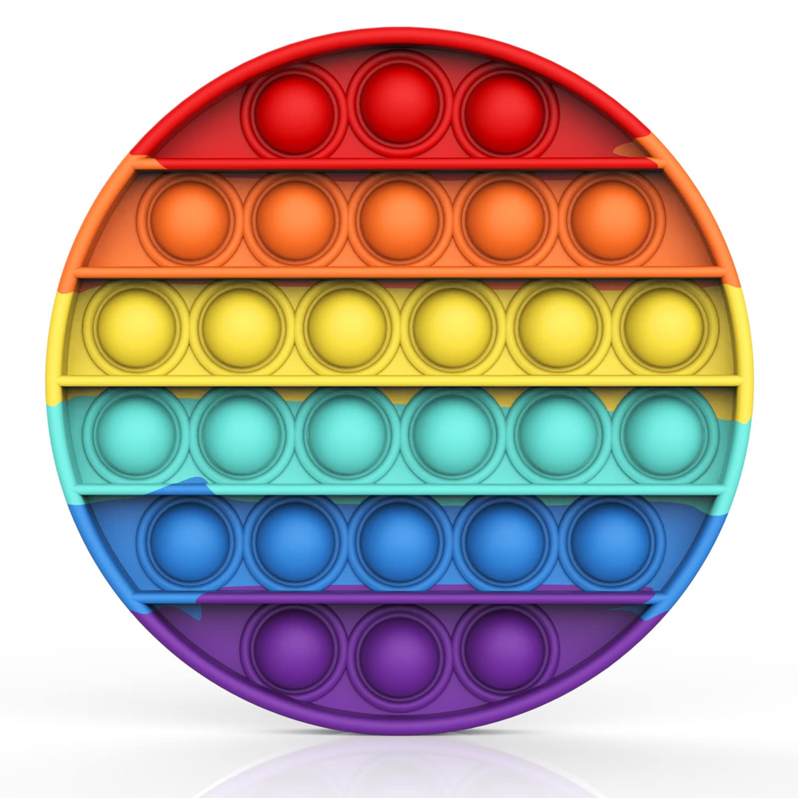 Bdwing Silicone Push e Pop Bubble Sensory Fiddling Toy, ansia di sollievo Finger Toy Autismo Bisogno Speciali Unpacking Stress Reliever per Bambini e Adulti (Color-Round)