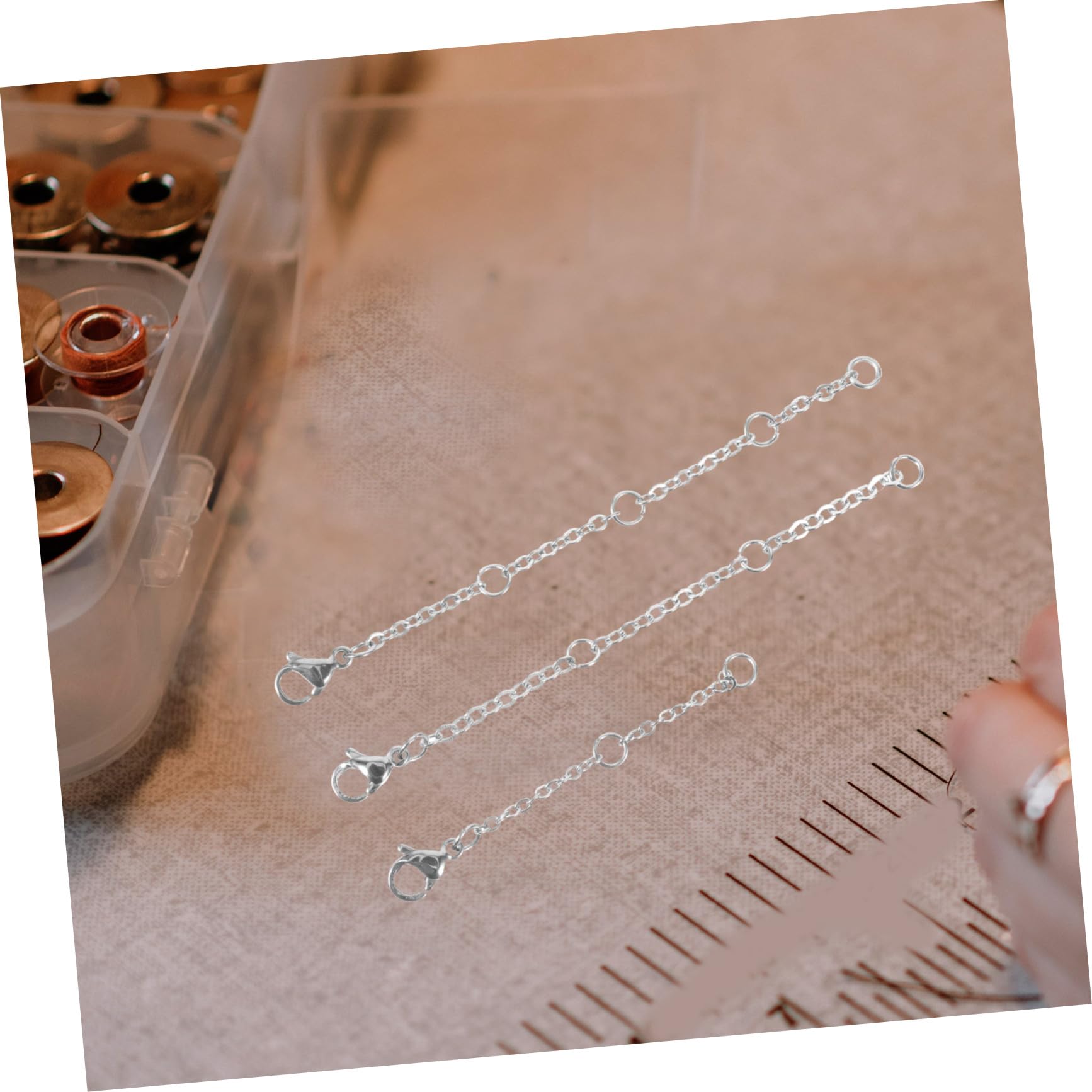 Tofficu 120piezas Extensores De Cadena Inoxidable Para Collares y Pulseras Para Diy Joyería