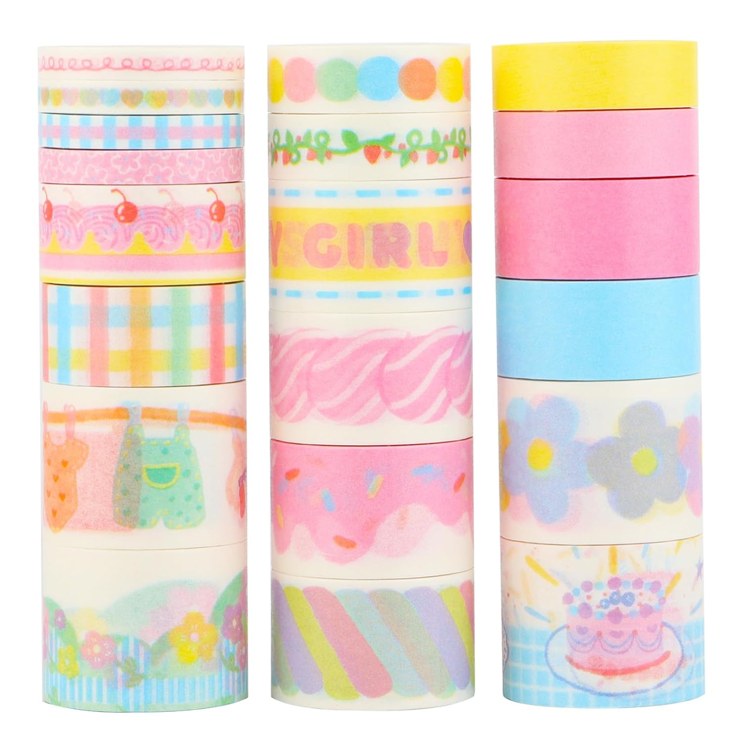 LGEGE 20 rola ružičastih washi traka različitih širina