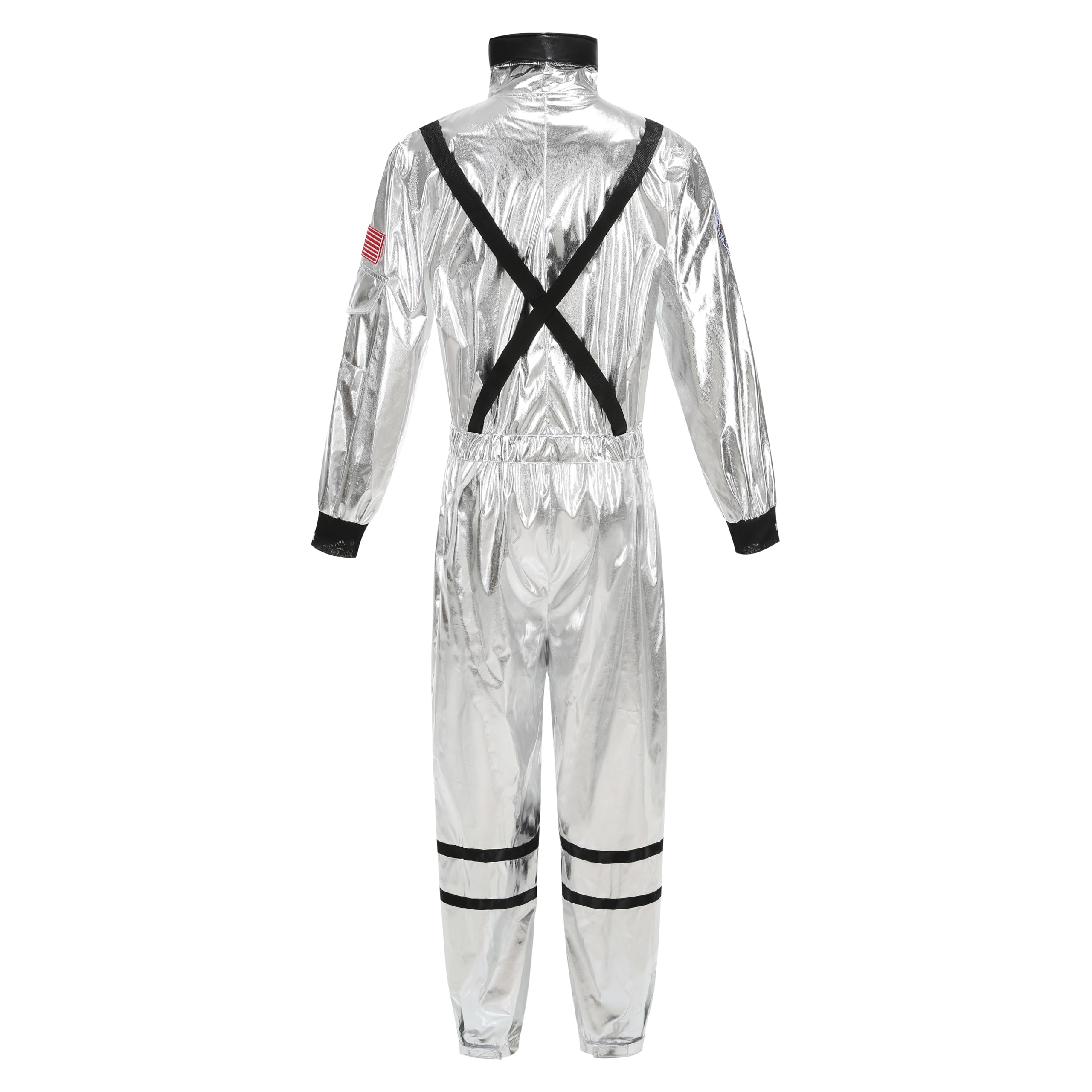 maxToonrain Adult Astronaut Costume Women Space Jumpsuit Spaceman Scientist Themed Party Fancy Dress for Halloween World Book Day (Silver - Image 2