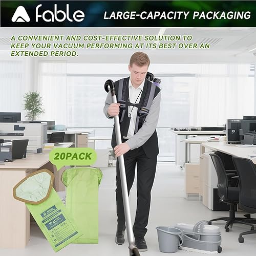 Miniatura 5 de Paquete de 20 bolsas de aspiradora de mochila 107313 compatibles con aspiradora ProTeam de 10 cuartos de galón, reemplaza #107313 con cuello