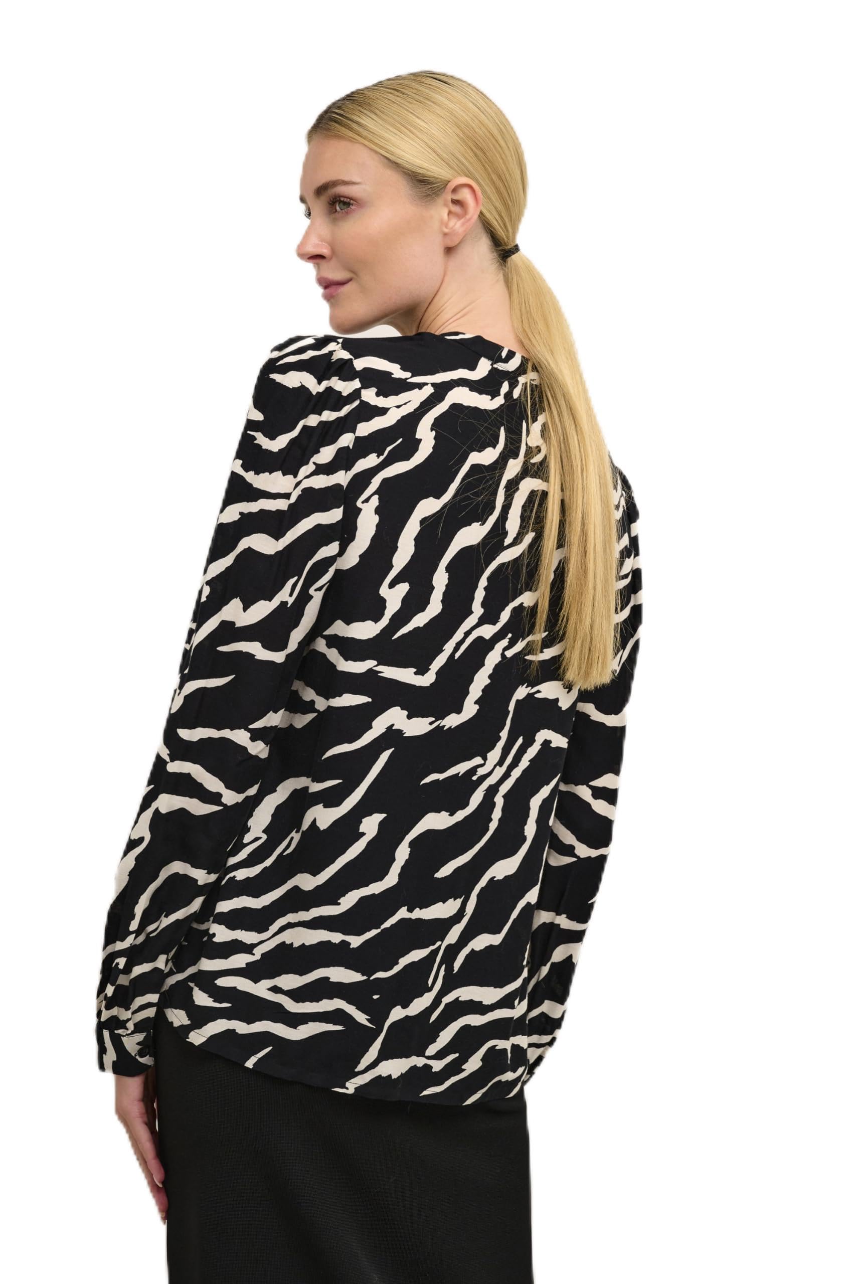 KAFFE Langarm-Bluse KAsomia Damen Bluse Langarm V-Ausschnitt Mit Print