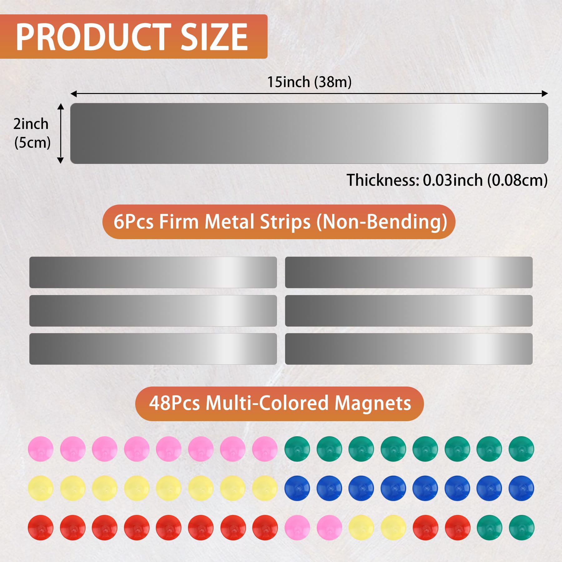 2 Pcs Bulletin Board Iron Sheet Magnetic Strip For Wall Metal - View #12