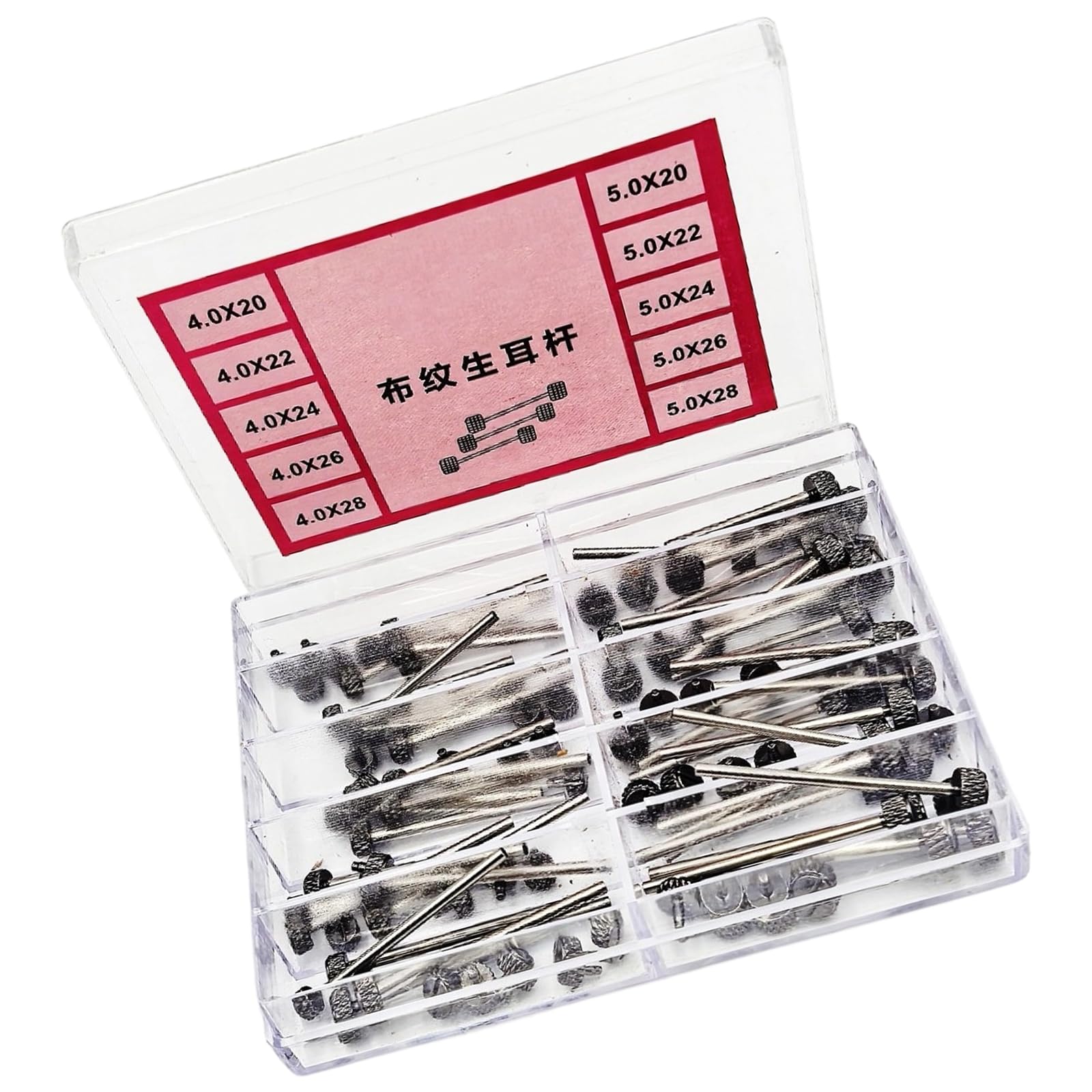 Set di 50 barre a molla in acciaio per cinturini di orologio, 4,0 mm
