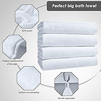 Vista 3 de GraceAier Paquete de 4 toallas de baño de microfibra, 28 x 56 pulgadas, juego de toallas de terciopelo coral de secado rápido, altamente