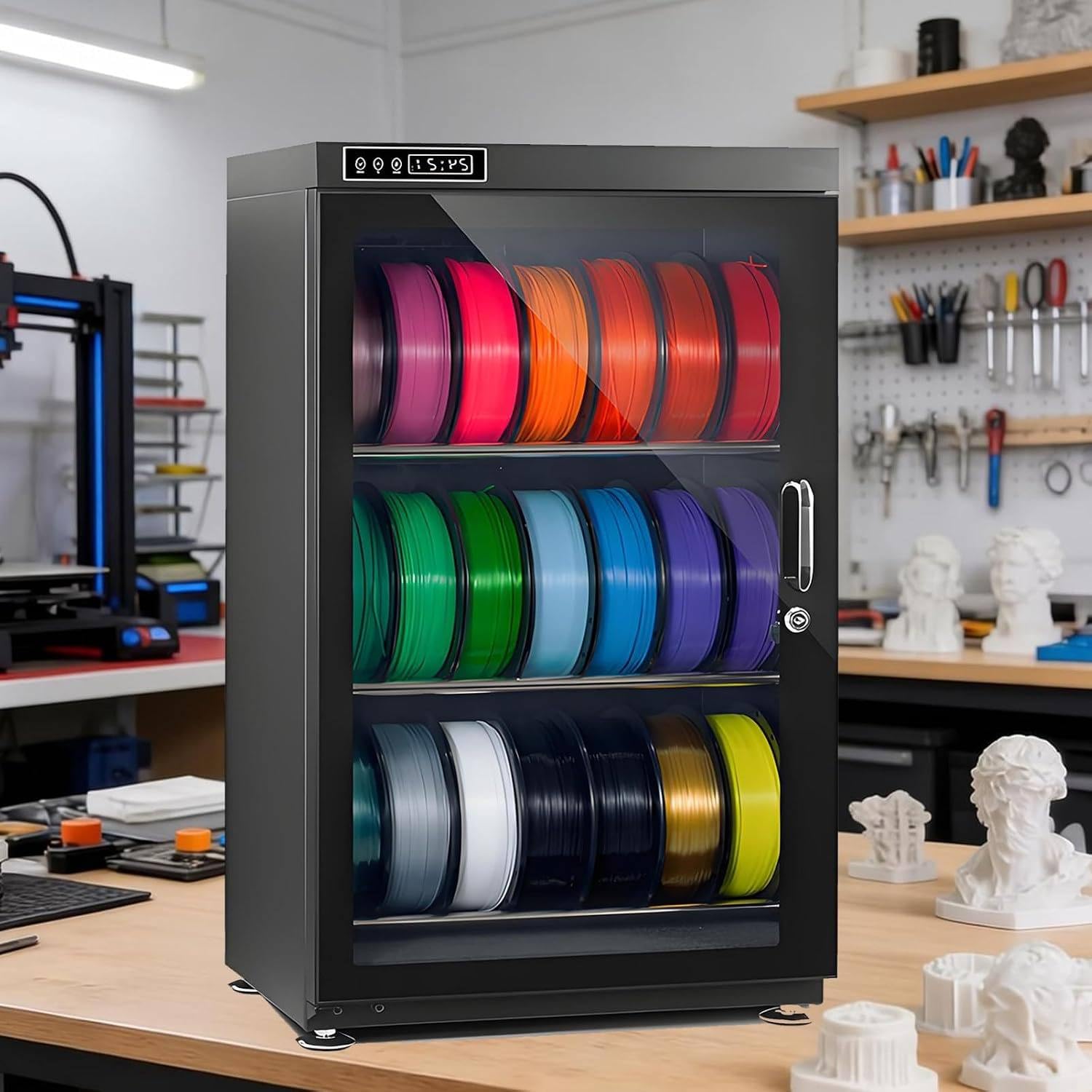 Boîte de Stockage Filament 3D, Sécheur Électronique Grande Capacité 115L