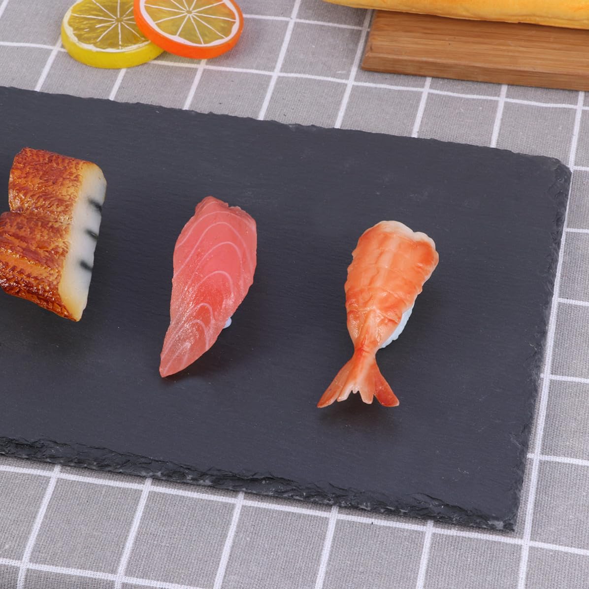 Homoyoyo Plato Rectangular Natural de Piedra, 40x20cm, para Comida