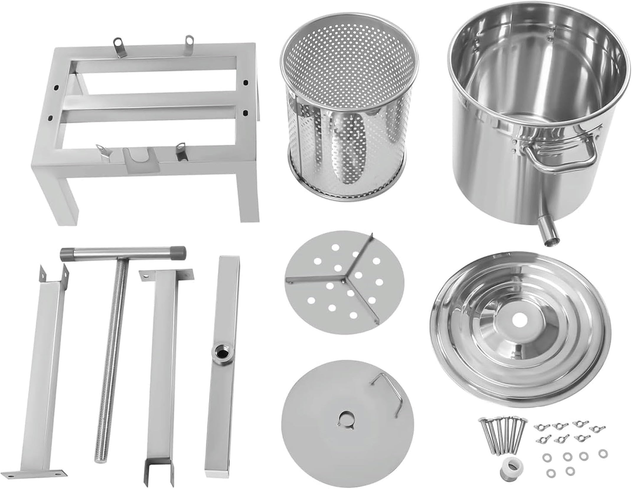 Obst Wein Presser, 10L/2.6Gal Obst Gemüse Honig Presser Saft Maker Mit T-Form Griff, Edelstahl Fass Presse Maschine Cider Trauben Herstellung Presse Extraktor Für Wein Und Saft Herstellung~/