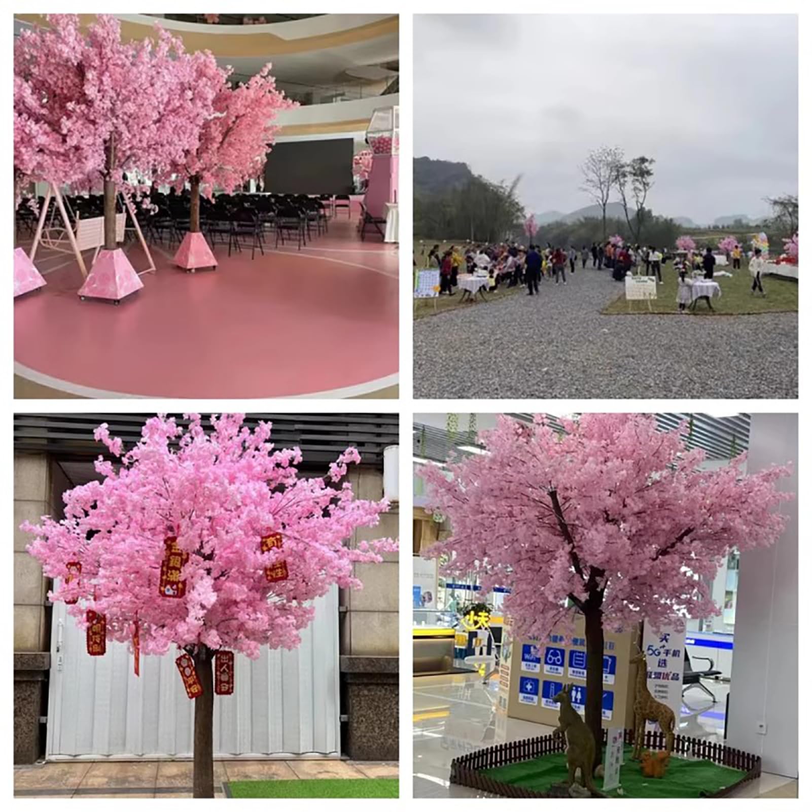 Ręcznie robiony fałszywy Sakura Silk Flower Japońskie sztuczne różowe drzewo wiśniowe drzewo życze