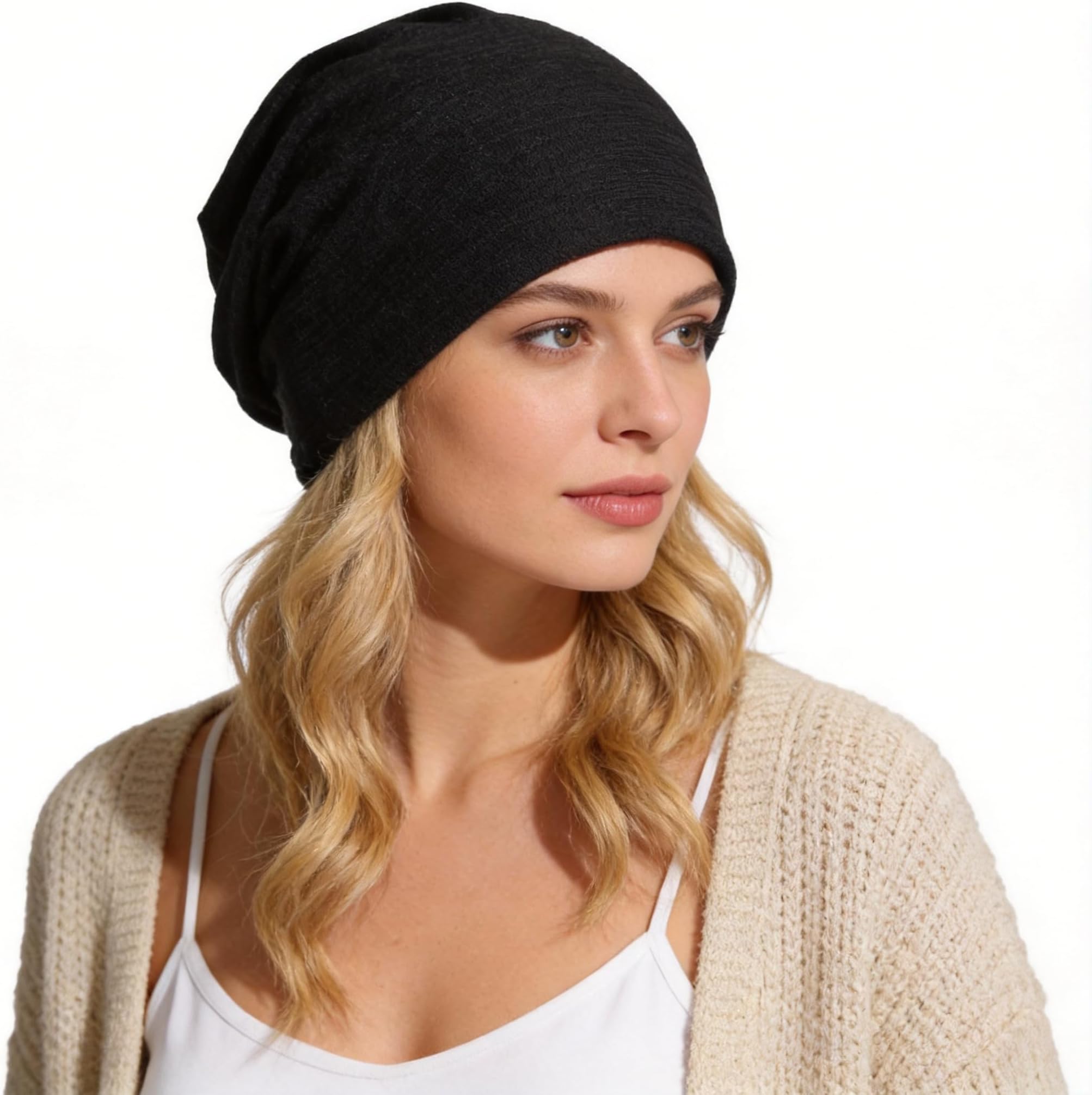 Men Slouchy Beanie Summer Long Oversize Thin Lightweight Skull Cap B011h