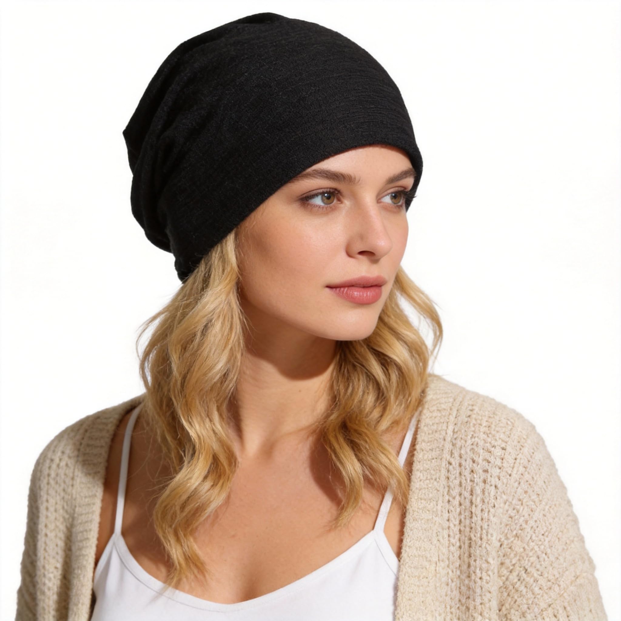 Men Slouchy Beanie Summer Long Oversize Thin Lightweight Skull Cap B011h