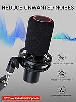 Vista 5 de QuadCast 2 Boom Arm, Mic Arm Microphone Arm for HyperX QuadCast 2 with HyperX QuadCast 2 Pop Filter, 3/8" to 5/8" Adapter, by SUNMON