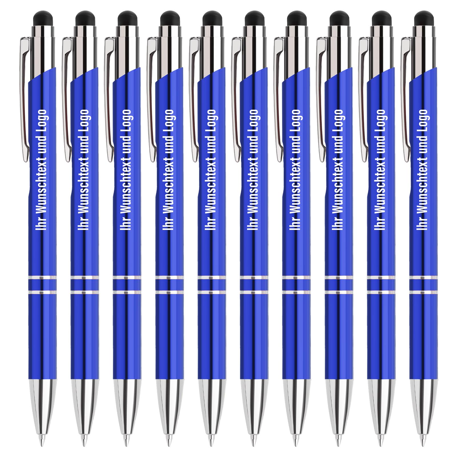 Kugelschreiber personalisieren,personalisierte Kugelschreiber mit Gravur,Werbekugelschreiber mit Logo,Farbmix mit Touchpen,für Unternehmen,Business,Mitarbeiter,10-500 Stück,Blau-A-500