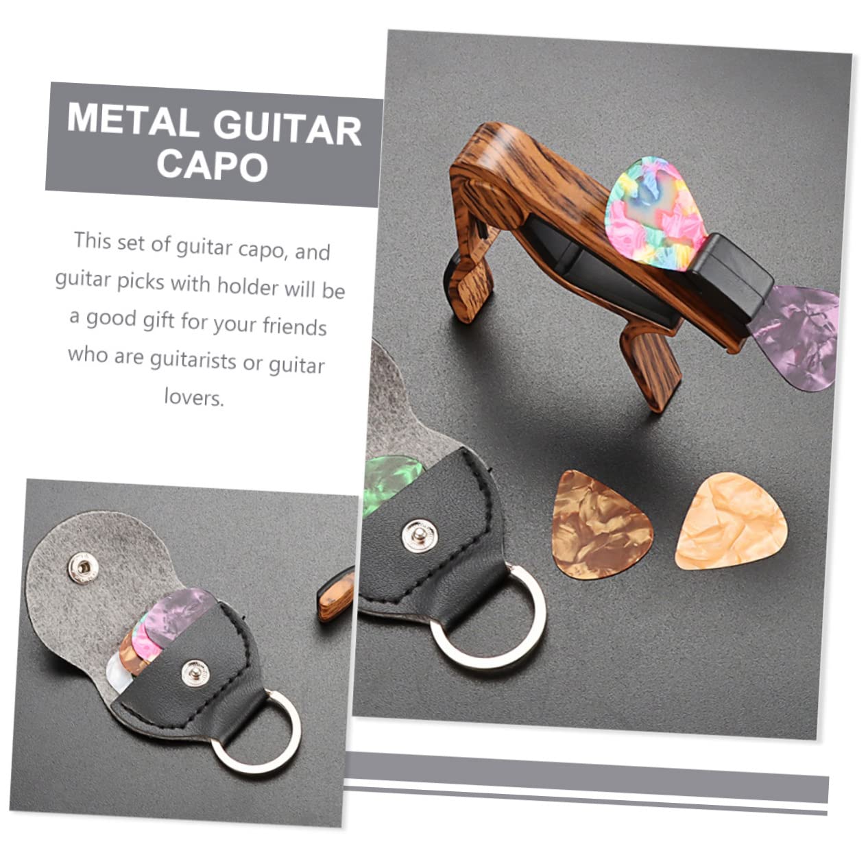 TOYANDONA 4juegos Accesorios Para Guitarra Capo y Púas Soporte Para Guitarras Acústicas y Eléctricas Total