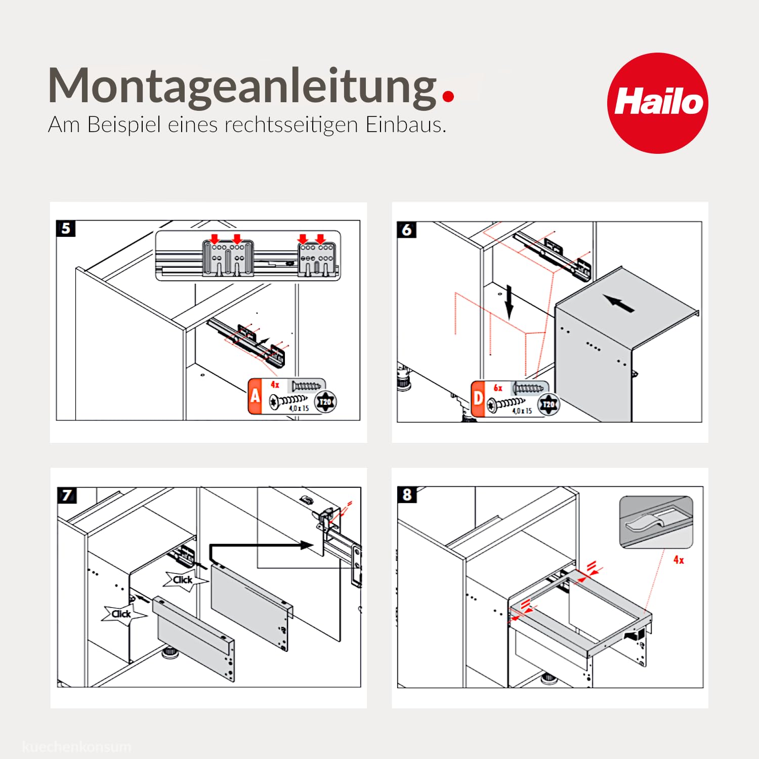 Hailo Abfallsammler 3608601 | Cargo Aqua Abfalltrennsystem für Spülenunterschrank | Trennung in 2x 13 Liter Inneneimer | außermittige Montagemöglichkeit | Dunkelgrau