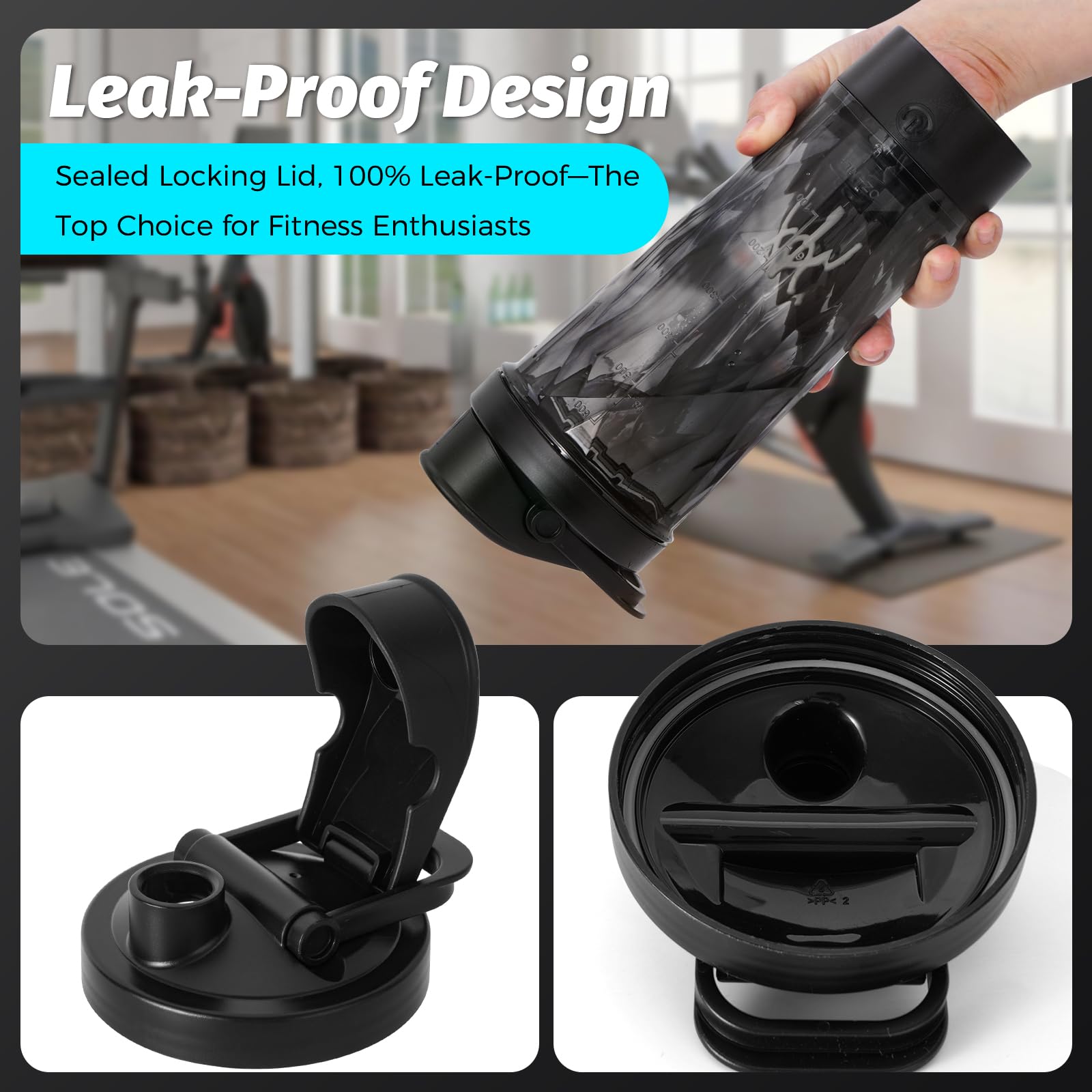 Shaker Proteinshake Elektrisch 700ml,USB C Wiederaufladbar Starker Motor Rapid Mix Elektrischer Shaker, BPA Frei, Tragbar Proteinshake Becher für Eiweiß- & Sportgetränke, Milch Kaffee Mahlzeitenersatz