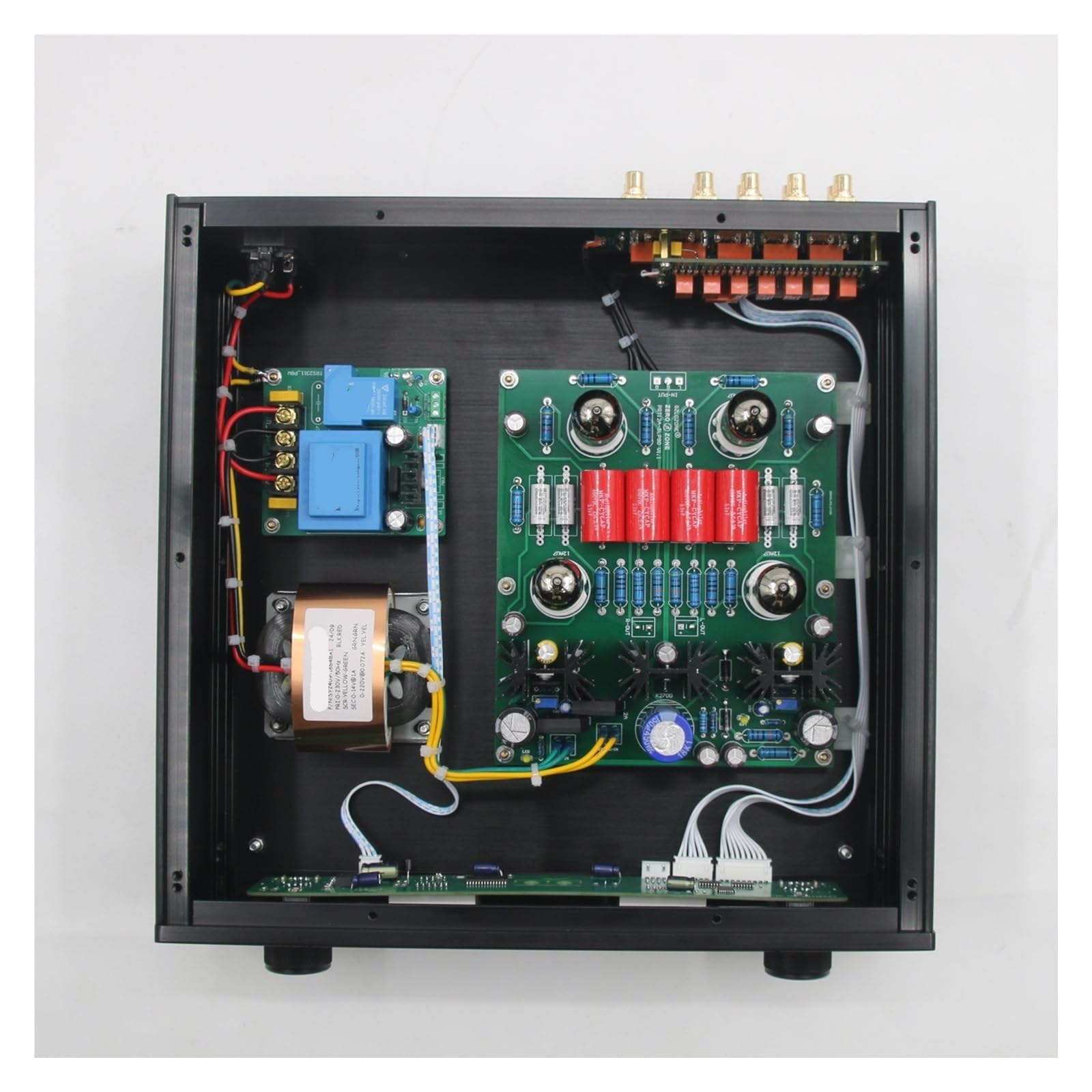 STR12A 12AU7/ECC82 Preamplificatore a controllo remoto a valvole HiFi Audio 4 In 1 Out Circuito preamplificatore Cary SLP-90 di riferimento(Without Tube,230V)