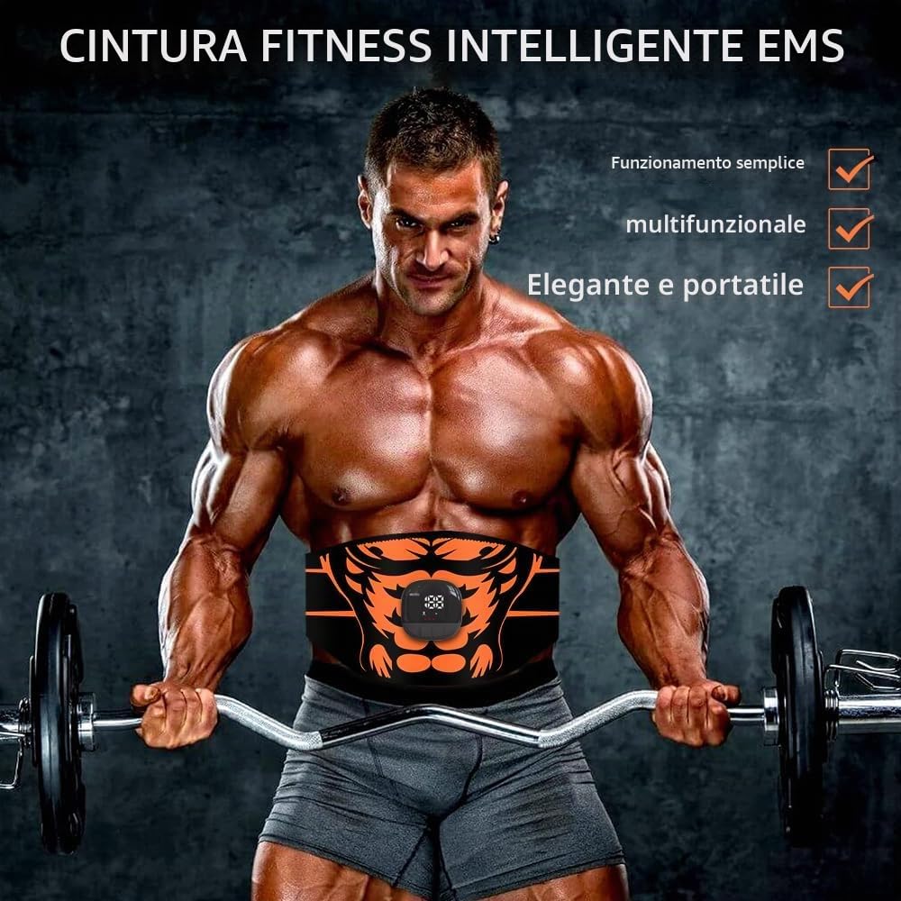 Elettrostimolatore per Addominali, Elettrostimolatore Muscolare, Massaggiatore Elettrico di stimolazione, Stimolatore di Alluminio del Muscolo del Piatto Dell'allenatore Addominale EMS, Esposizione de