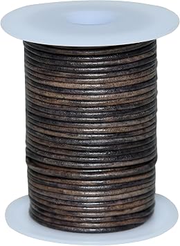 String Cord for Making Necklace, Bracelets and Jewellery, Genuine Cowhide Leather Round Braided String Bolo Tie Cord Rope for Shoe Laces and DIY Crafts Black, 1.5mm