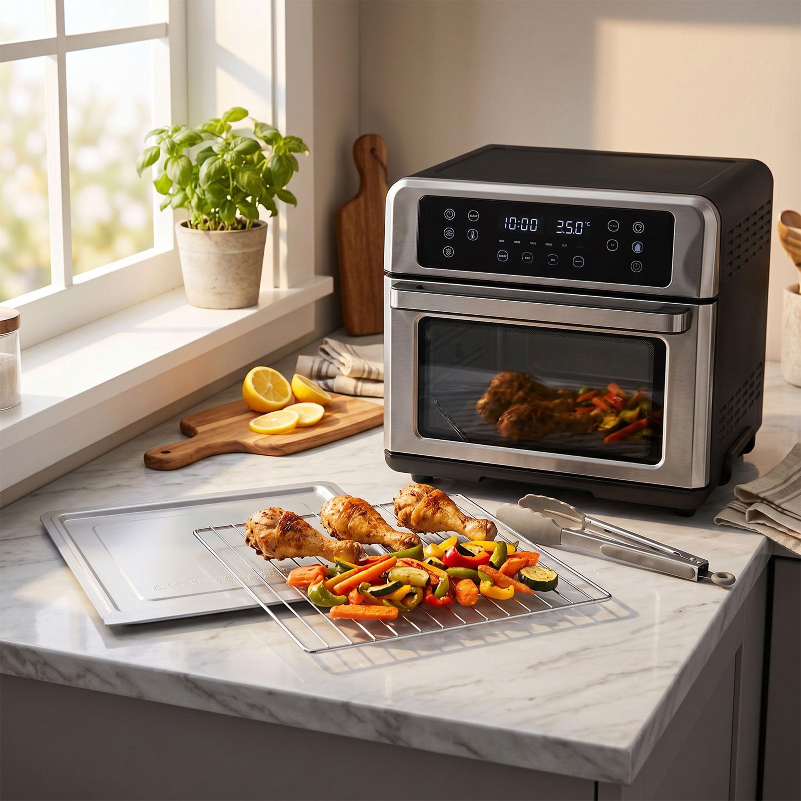 Cryfokt Plateau de Cuisson en Acier Inoxydable et Grille pour Four, avec