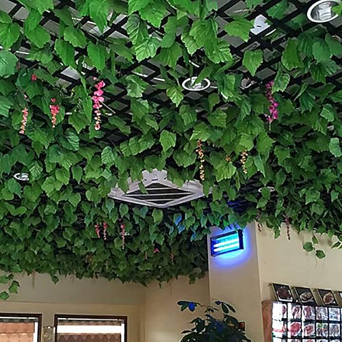 Miniatura 3 de VumSyme vid de seda de uva, hojas de uva artificiales de 8.2 pies, vides de seda para colgar, guirnalda de boda, decoración del hogar, 2 unidades