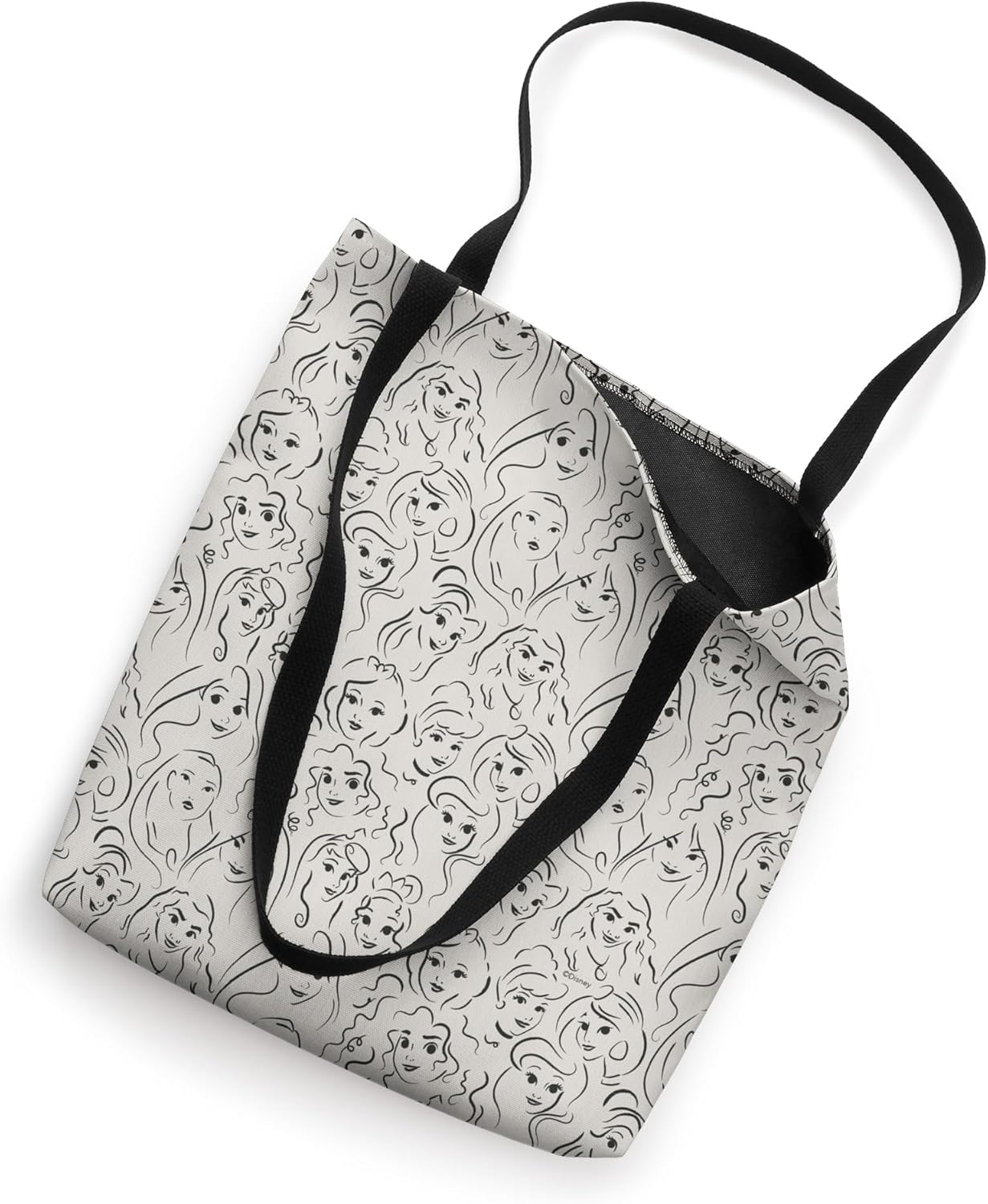 Disney Princess Faces Pattern Tote Bag