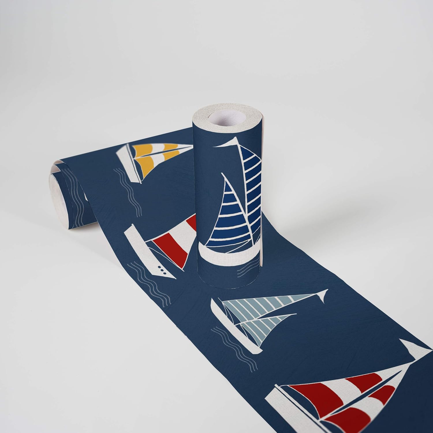 A.S. Création Wallpaper Borders Self-Adhesive Lovely Kids Sailor Friends Wallpaper Borders for Kids 5.00 m x 0.155 m Blue Red Yellow Made in Germany 403757 403757