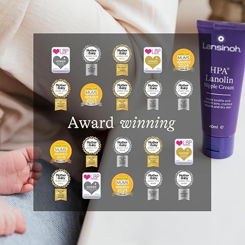 Lansinoh HPA Lanolin Nipple Cream - 40ml - Sore Nipples Cracked Skin Breast Feeding 100% Natural Hypoallergenic Tasteless & Odourless BPA BPS-free Breastfeeding Hospital Bag Maternity Essentials - 7