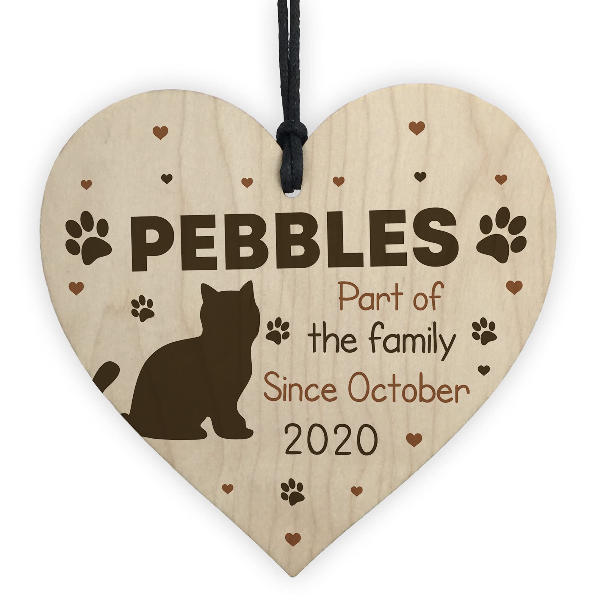 Red Ocean Personalised Cat Sign For Home Pet Gift Cat Lover Gift Home Sign