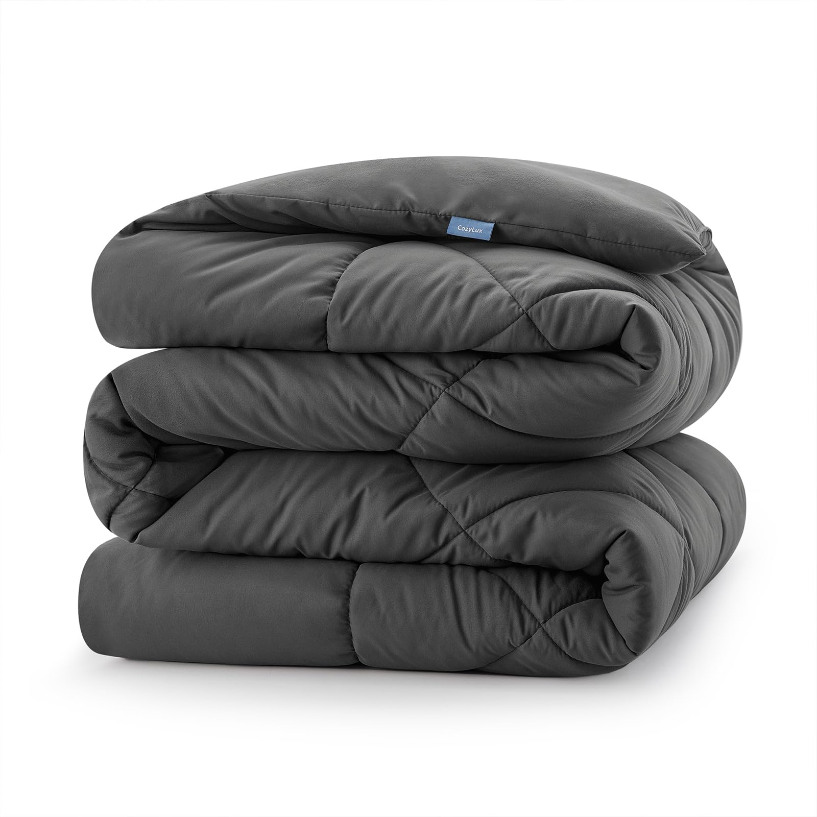 CozyLux Edredón Cama 150 Entretiempo, Relleno Nórdico 220x240 cm de Fibra 300 gr/m², Edredon Nordico Matrimonio Cama 135/150, Ligero, Suave, Transpirable para Otoño e Invierno, 240x220 cm Grau