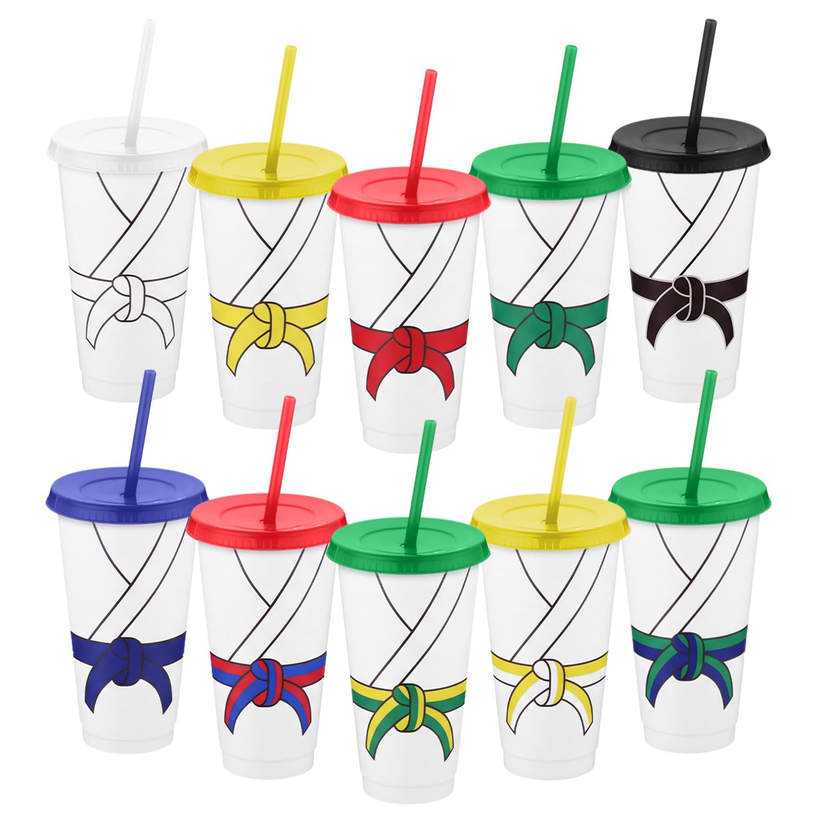 Yungyan 20 Pcs Taekwondo Party Favors 24 oz Taekwondo Belt Plastic Cups