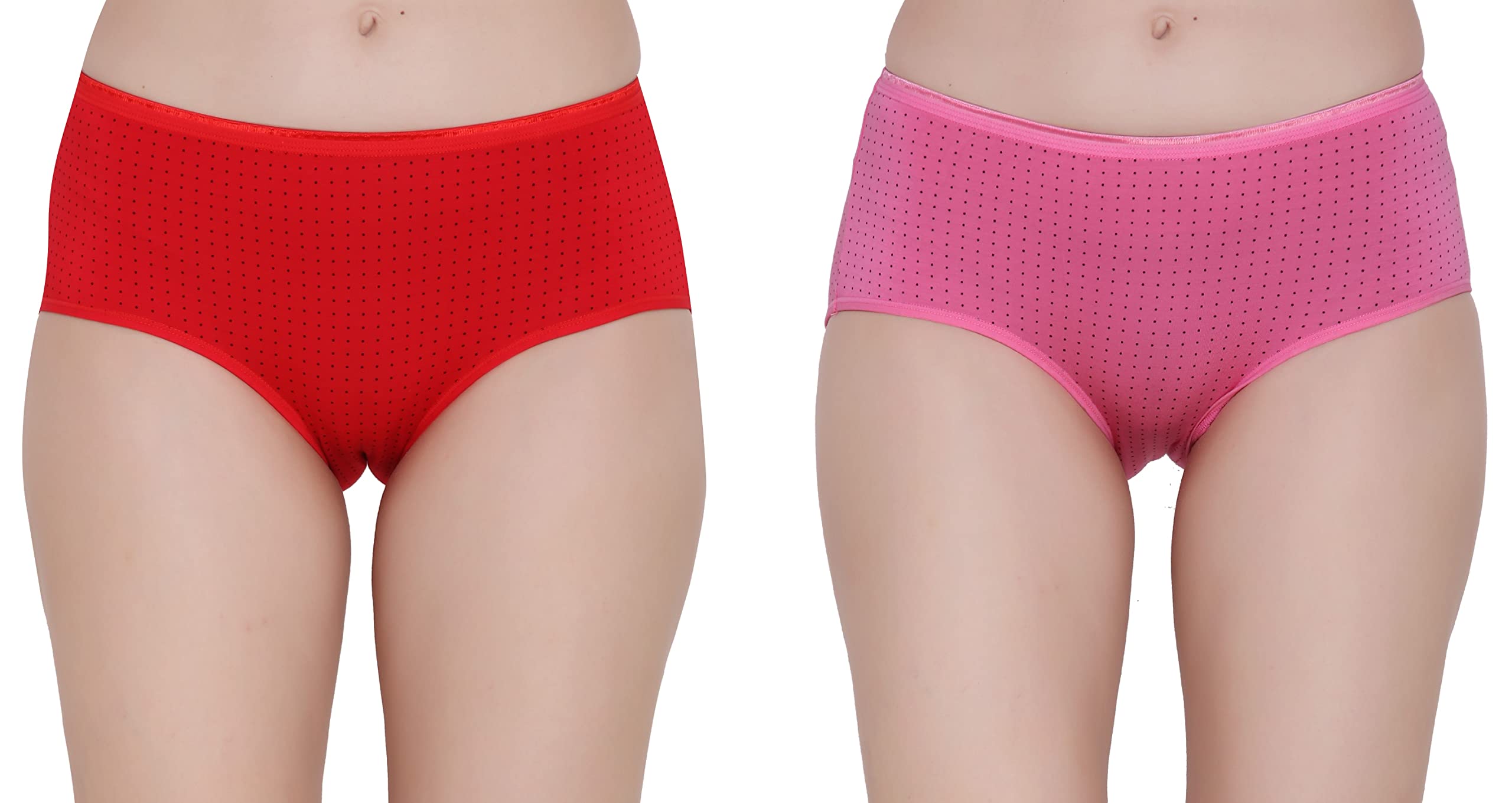 glamoras Women's/Girl’s Modal Fabric Mid Rise Full Coverage Polka Dot Hipster Panty, Size M to 3XL-picture-13