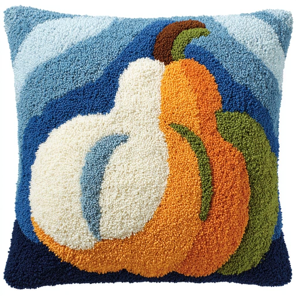 Axiangzik Pumpkin Pattern Latch Hook Pillow Case Kit For Adults,