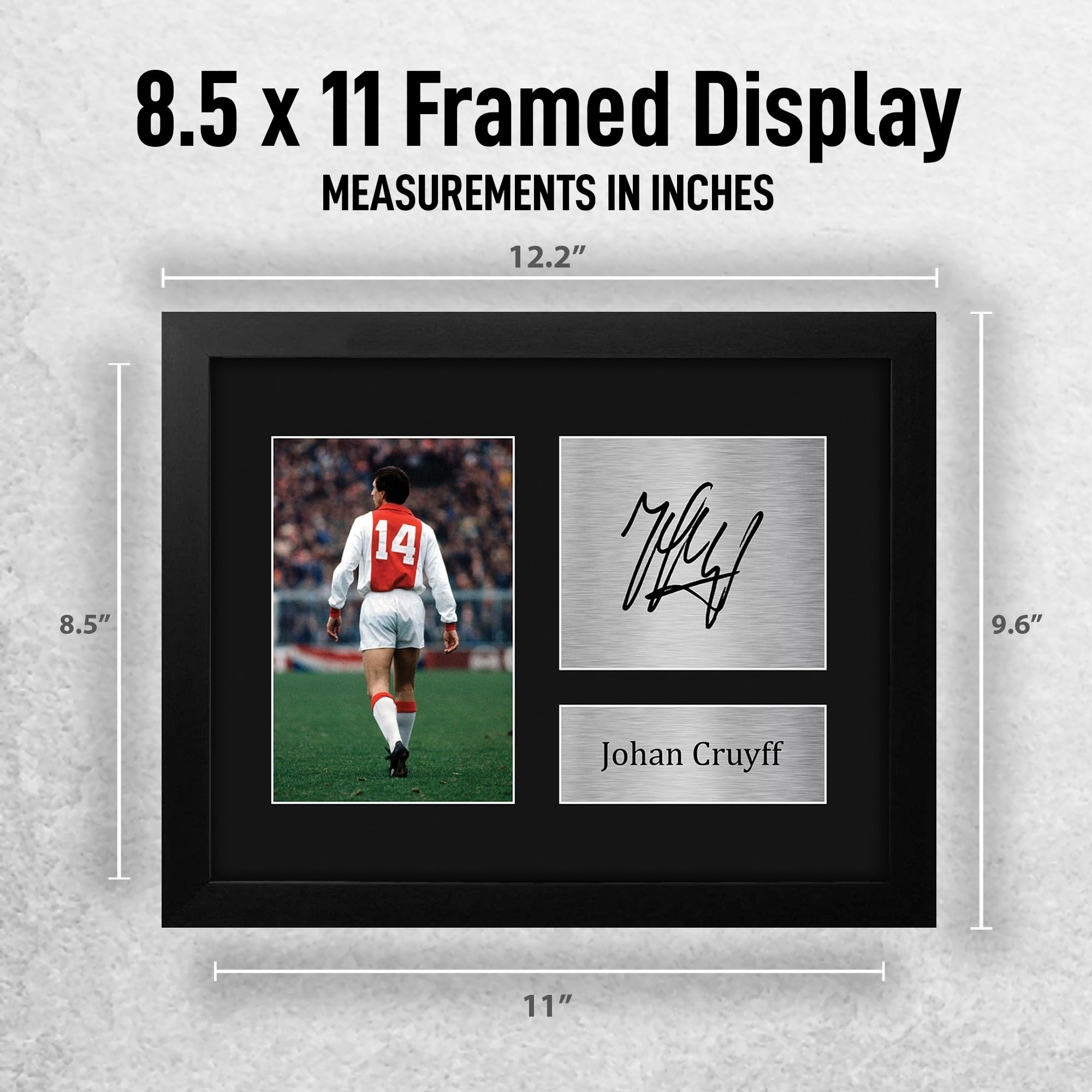 HWC Trading Johan Cruyff Ajax Framed Gifts Printed Signed Autograph Picture for Fans and Supporters - US Letter Size