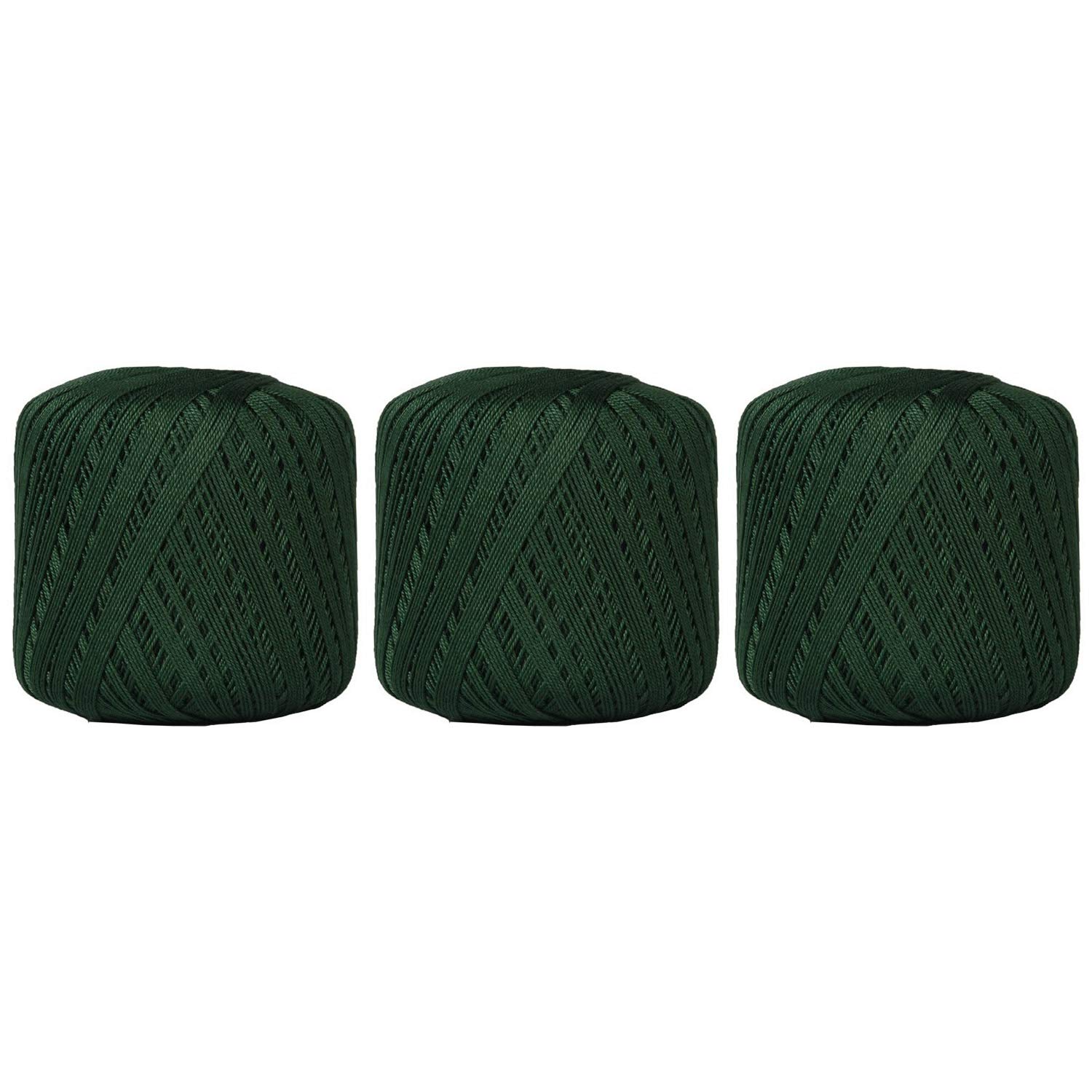 ThreadArt 100% Cotton Crochet Thread Size 10, 3 Ball Pack, Holly Green 39