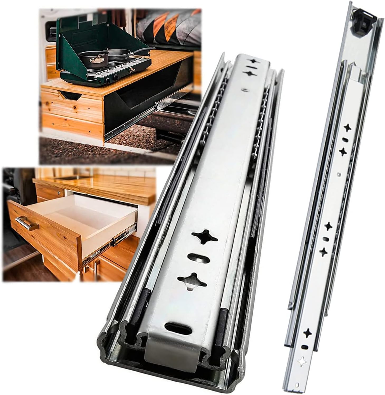 Furniture Drawer Slide for Drawer Runners 1 Pair Telescopic