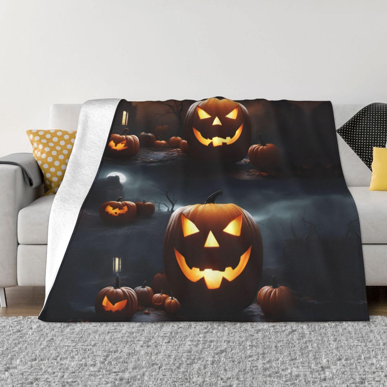 Couverture citrouille Halloween idée cadeau réconfortante et douce pour la famille