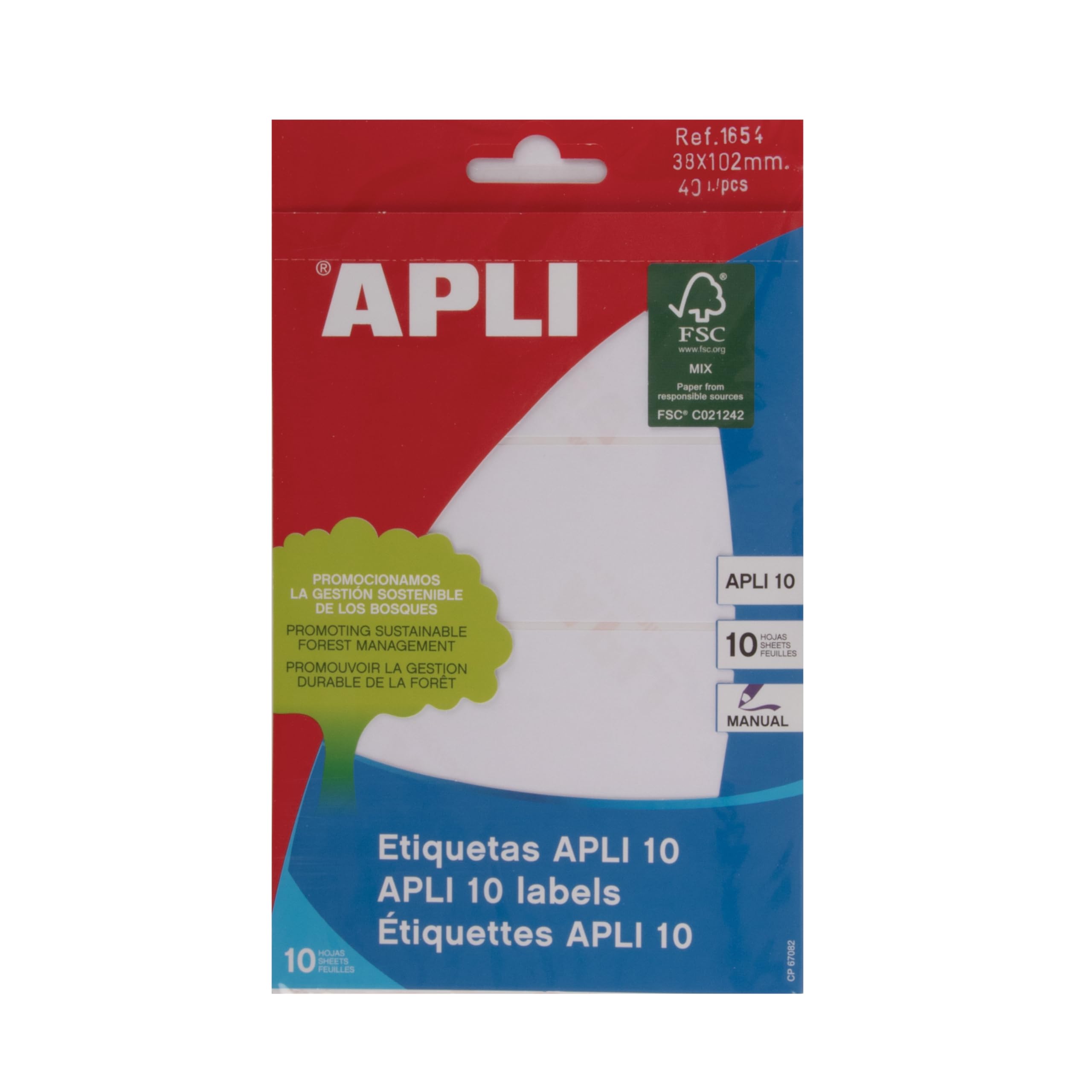 APLI - Labels 38 x 102 mm Bianco