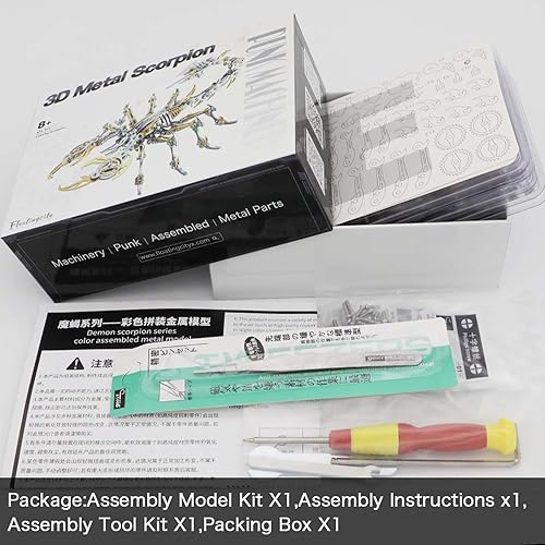 Miniatura 3 de Rompecabezas de escorpión de metal 3D para adultos rompecabezas 3D, kits de modelos de metal para construir bricolaje rompecabezas mecánico de