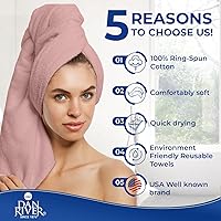 Vista 5 de DAN RIVER Juego de 8 toallas de lujo para baño, 2 toallas de baño, 2 toallas de mano y 4 paños de lavado, 600 g/m², 100 % algodón hilado en anillo