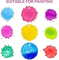 Vista 5 de 100 piezas de discos de madera redondos sin terminar con orificios para manualidades, discos de madera circulares en blanco para bricolaje, cortes