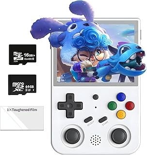 UDKED RG353V Handheld Game Console 3.5 Inch 640*480 IPS Screen,Li-polymer 3200 mAh,supports wired handle function,Android 11 and Linux System Support 5G WiFi 4.2 Bluetooth Multi-touch(16+64G White)