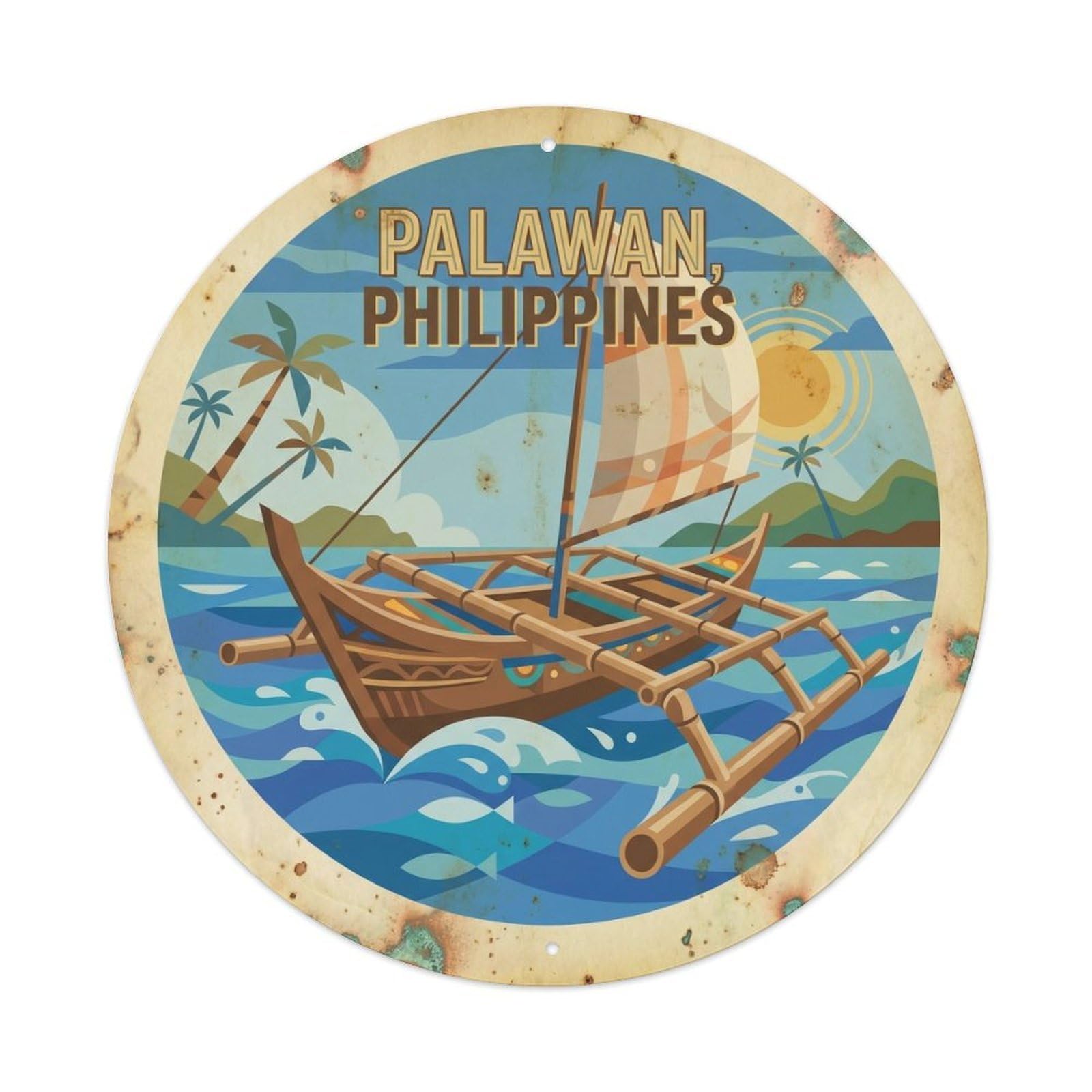 Palawan Island Adventure Coron Philippines Metal Tin Sign